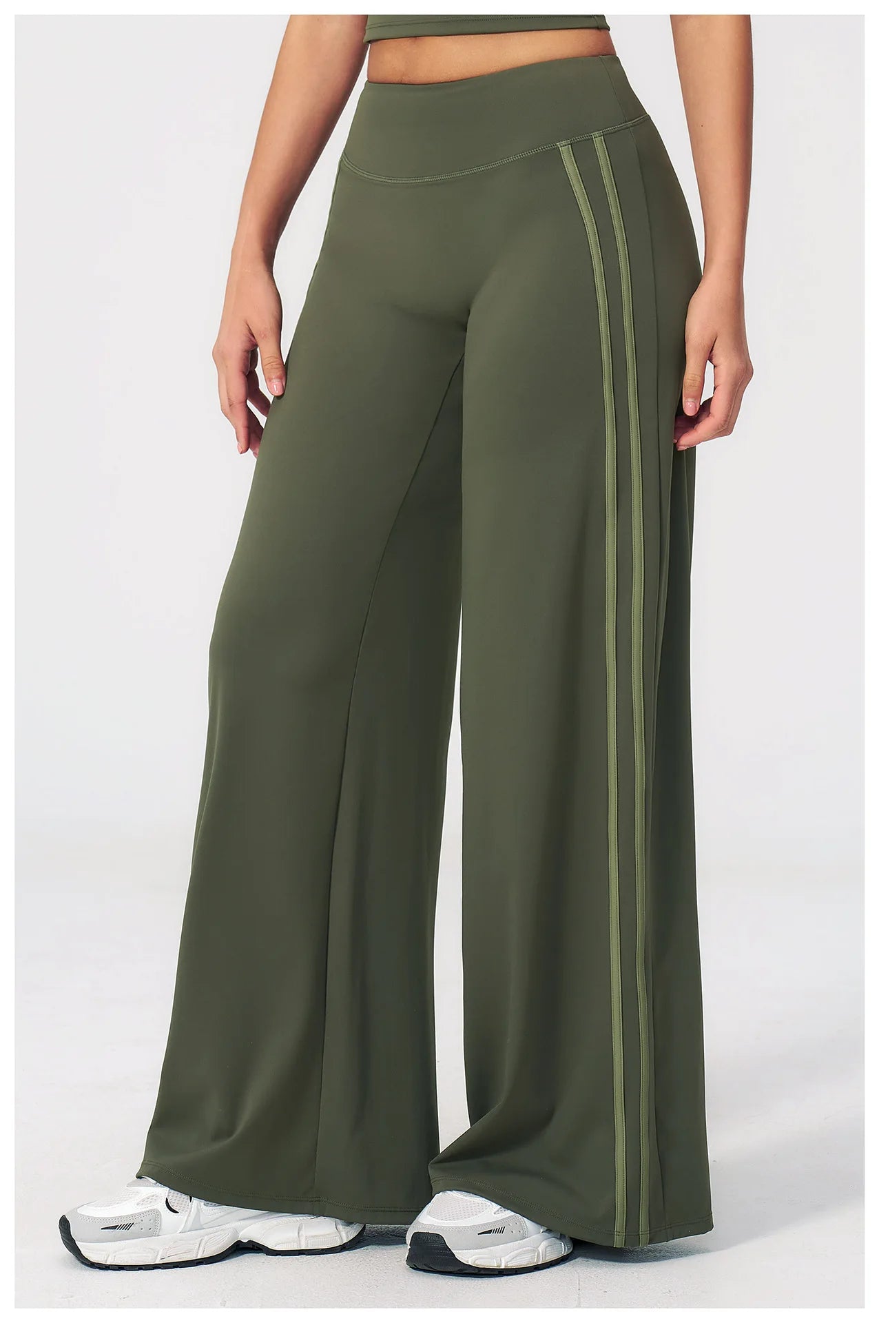 Yoga Pants High Waist Wide Leg Trousers Women Tummy Control Flared Pants Straight Workout Trousers Casual Fitness Bell-bottoms