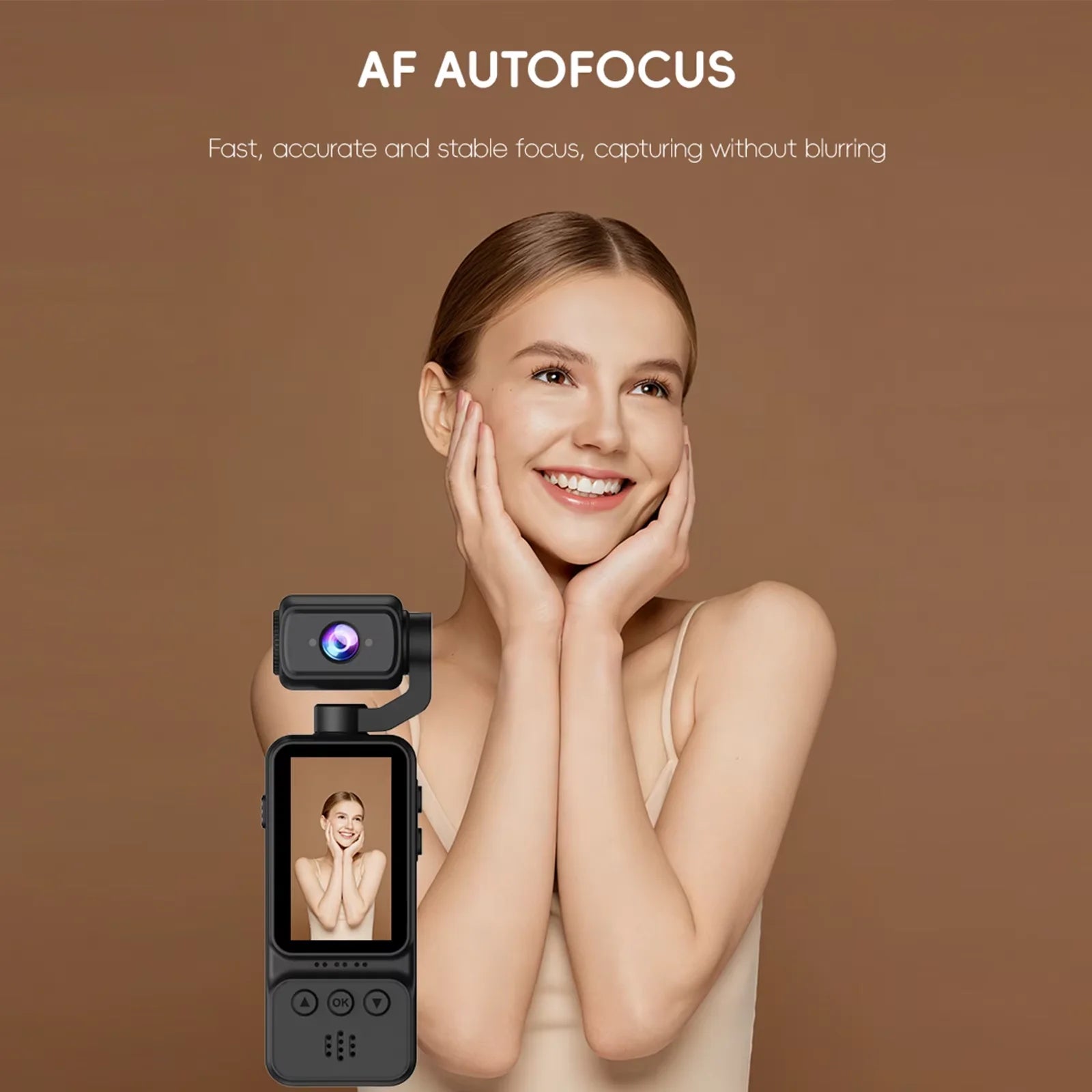 1080P HD Video Recording Camera - High Definition 180° Manual Rotation Lens Camera, Portable Rechargeable Vlog Camera