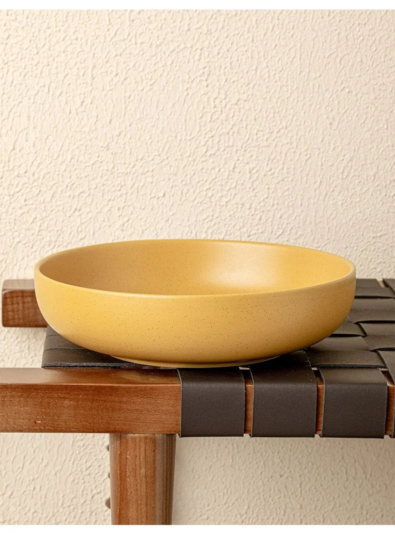8 inches Porcelain Round Deep Bowl,Kitchen Tableware,Large Soup Salad Bowls,Dinner Plate,Microwave,Dishwasher,Safe,Dinnerware