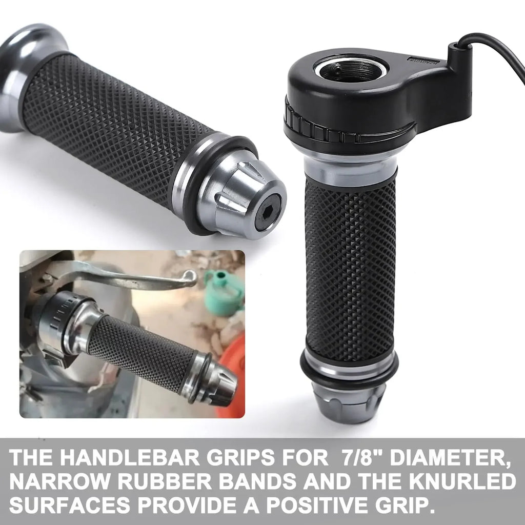 22mm/0.87" Electric Bike Handlebar with 3-Speed Control Funcation,Throttle Grip in Rubber and Metal Material Universal Electric