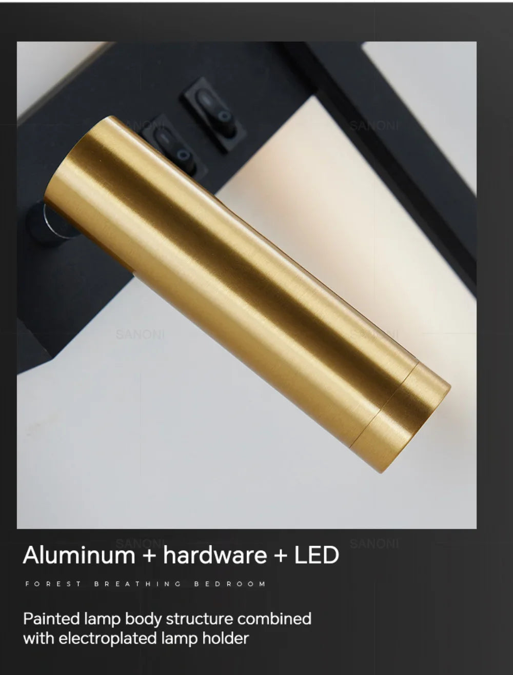 Modern LED Wall Lamp with Reading Spotlight for Living Room Sofa Bedroom Background Bedside Wall Light Bedside Lighting Fixture