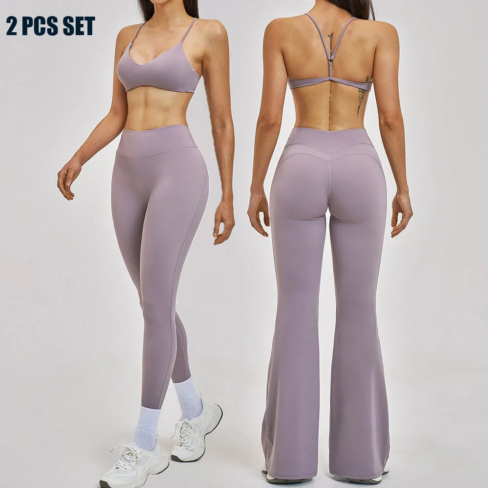 Yoga Set 2PCS Women's Clothes Sports Outfits Fitness Tracksuit Gym Shockproof Workout Clothing Female Fitness Suit Athletic Wear