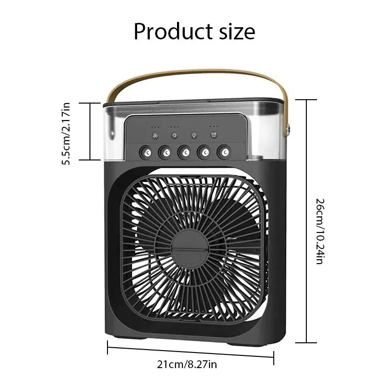 3 in 1 Fan Air Conditioner Household Mini Air Cooler LED Night Light Portable Humidifier Air Adjustment Fan Office Home Fan