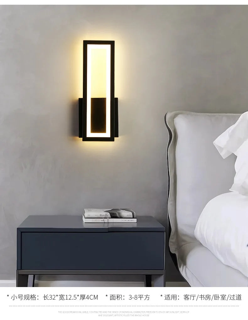 Modern Creative Wall Light LED Simple TV Background Wall Lights Bedroom Bedside Wall lamp Decorations Kitchen Indoor Lighting