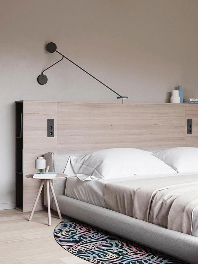 Modern Picture Wall Light Italian Invisible LED Wall Reading Light For Bed Bedroom Living Room Office Black Long Arm Wall Lamp