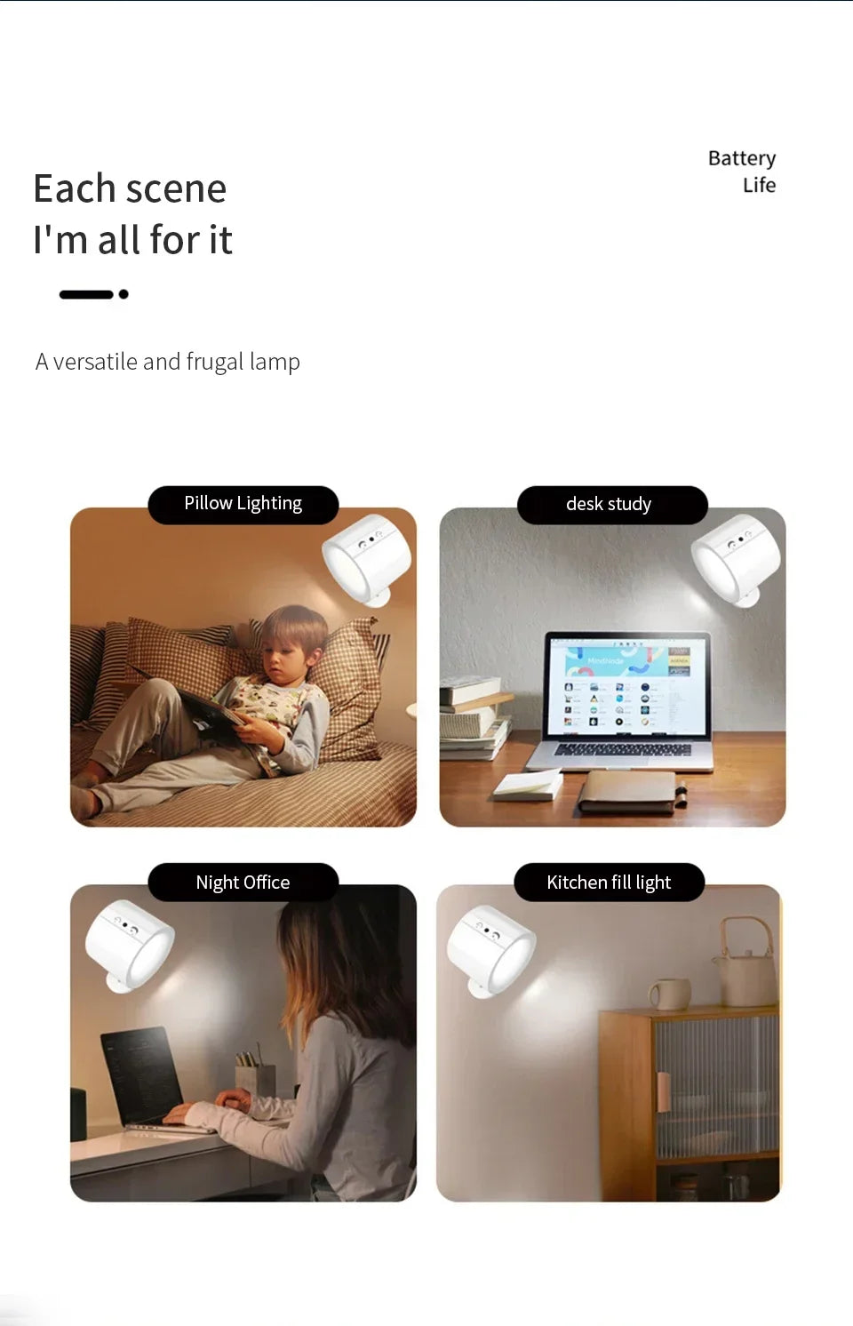 LED Magnetic Wall Light Up and Down Style Black White Rotatable Sleep Guard Bedroom Bedside Lamp Living Room Night Lighting