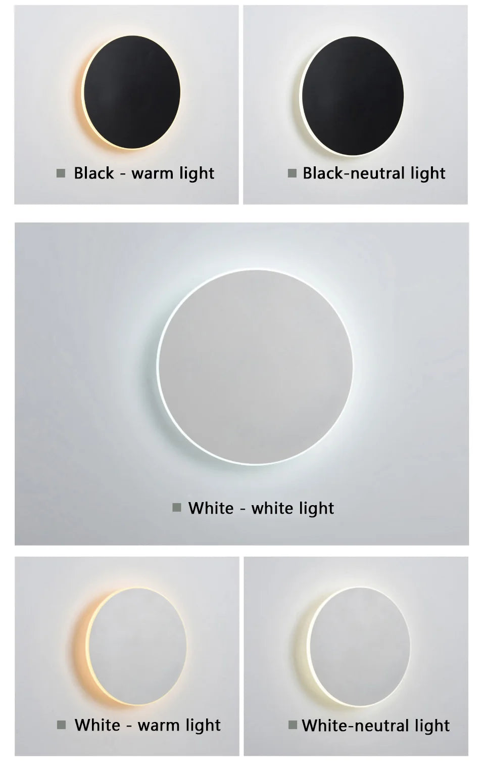 Round wall lamp/modern minimalist style bedroom bedside table staircase porch LED light source human body touch sensor