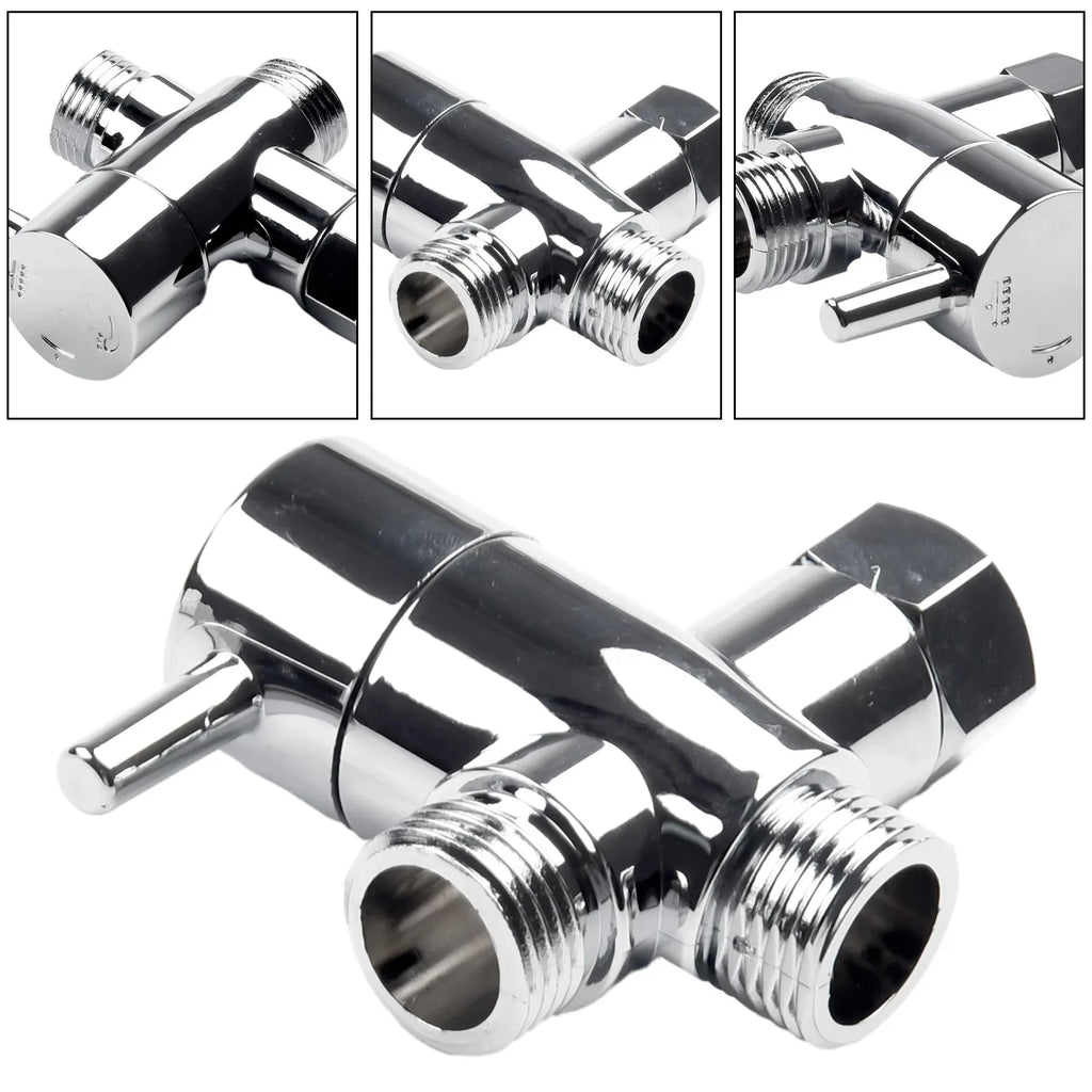 3 Way Shower Head Diverter Valve G1/2 Three Function Switch Adapter Connector Head Faucet Bathroom Accessories 3 Way Shower Head