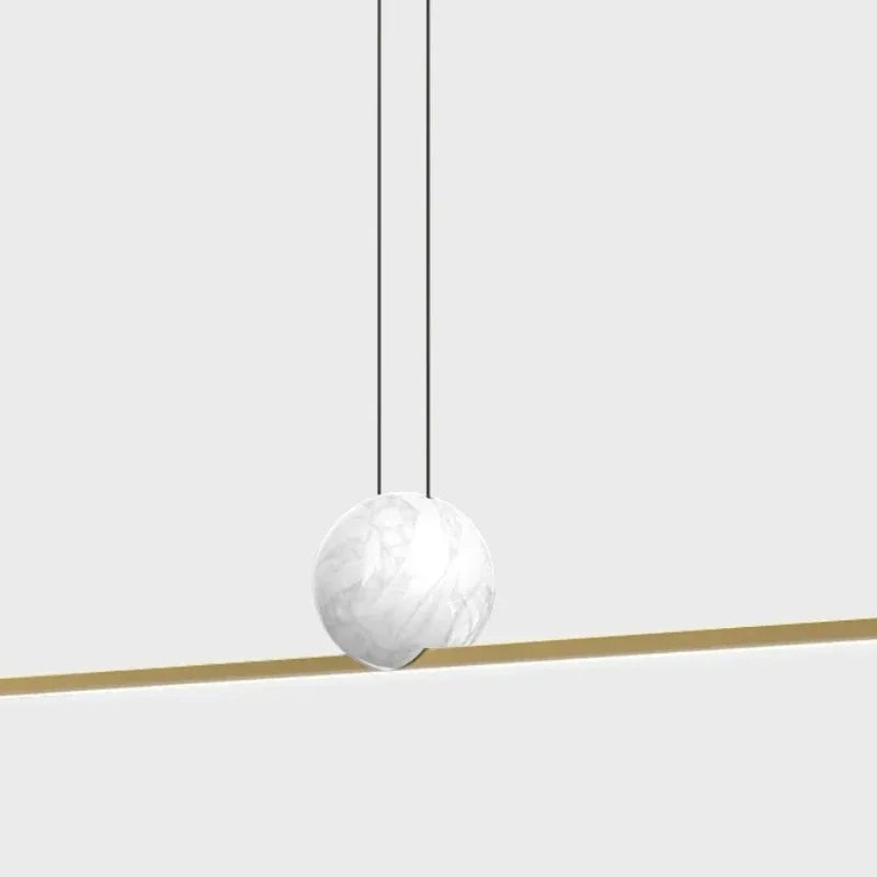 Italian Minimalist Restaurant Chandelier, Modern Light Luxury Exhibition Hall, Island Bar Counter, Straight Strip Lighting Fixtu