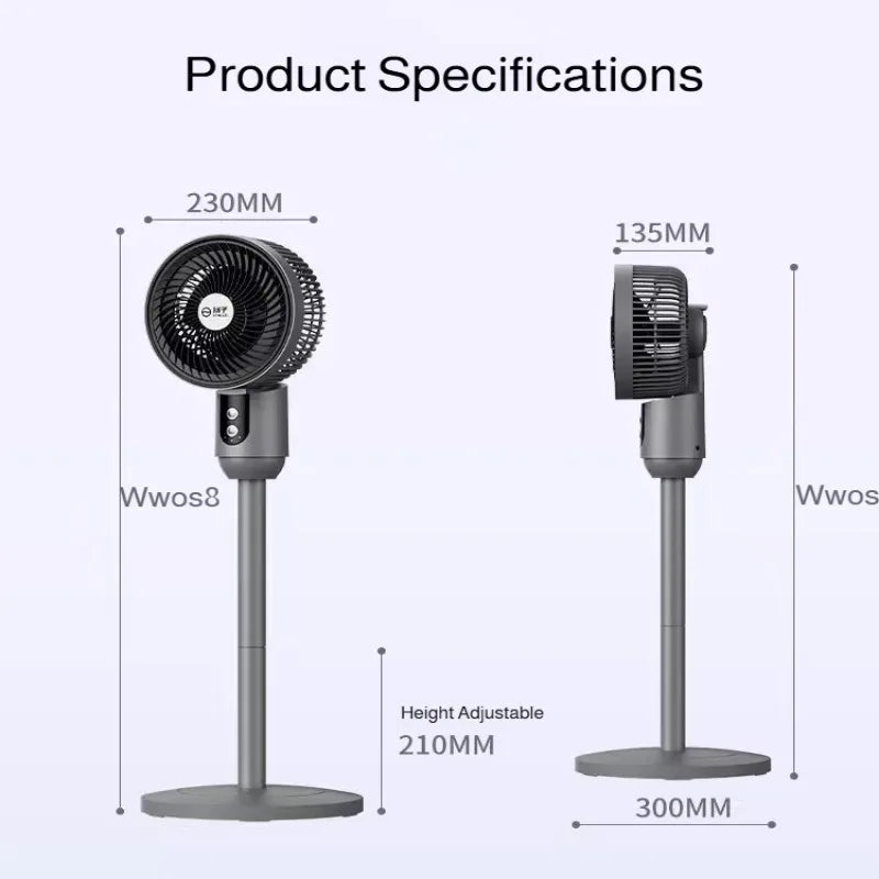 Household Floor Fan Three-speed Wind Silent Electric Fan Floor High Wind Air Circulation Fan Dual-purpose Fan WithUniversal Head