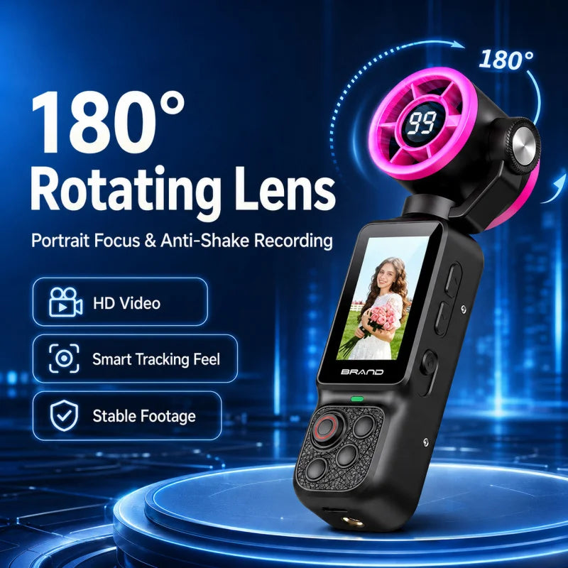 HD Handheld Sports Camera Mini Portable Video Recorder Anti Shake Action Camera for Vlog Audio Recording Students