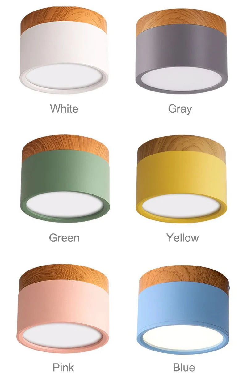 Led Ceiling Downlight Dimmable Surface Mounted Ceiling Lamp Wood Modern Light Spotlight Bedroom Living Room Homekit Bbulb AC220V