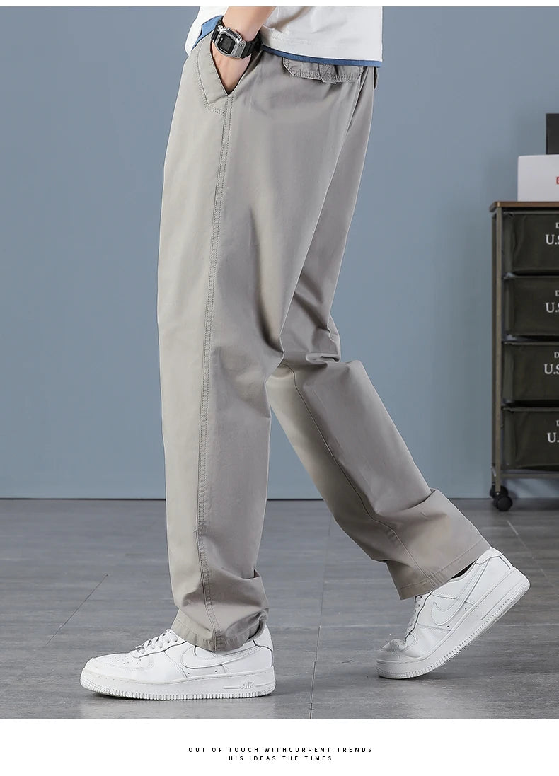95%Cotton Men's Cargo Pants Summer Work Wear Spring New In Large Size Casual Climbing Joggers Sweatpants Hombre Autumn Trousers