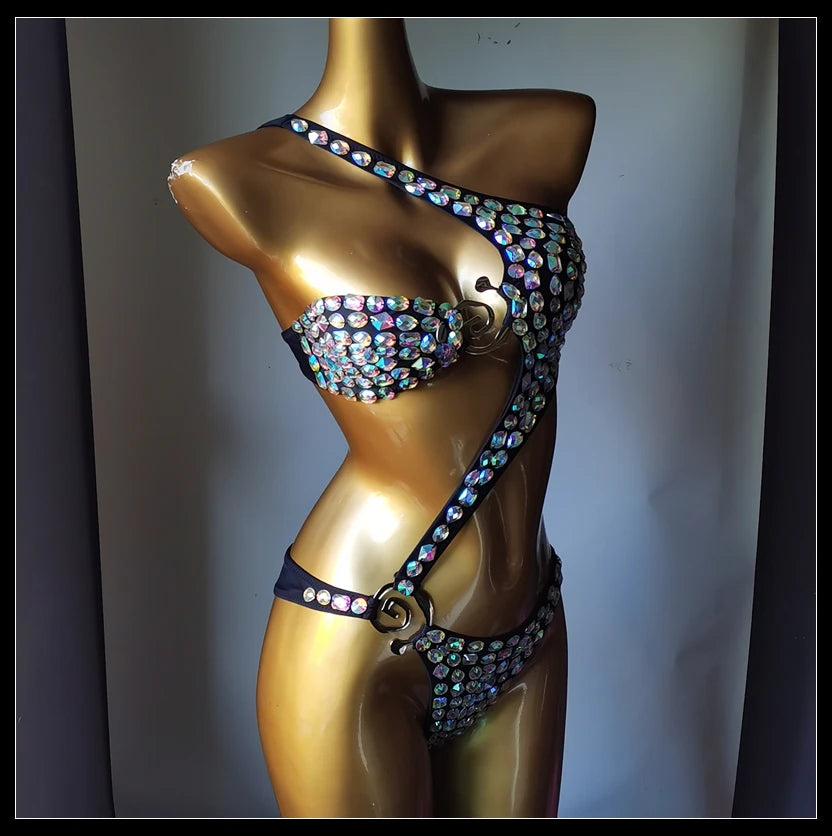 2025 newest fashion swimsuit bar bikinidiamond bikini crystal bar bikini  swimsuit handmade bar bikini diamond bikini swimsuit