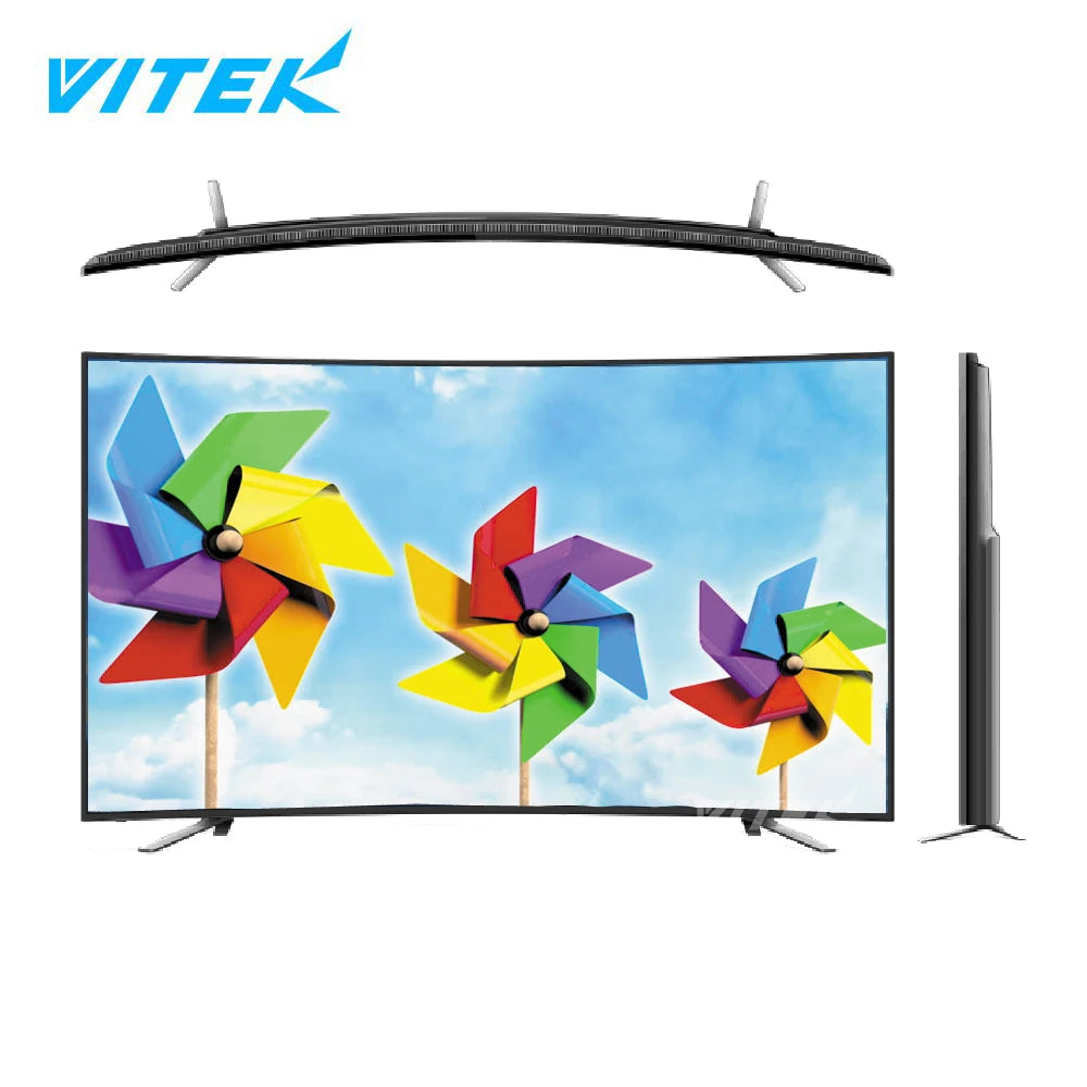 VTEX 55 Inch Wholesale Bulk OEM Flat Screen Television Set,4K UHD SmartTV Curved
