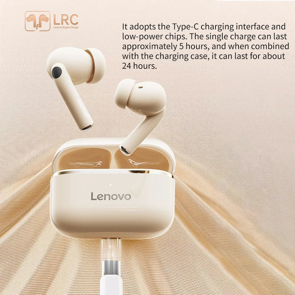 Lenovo Wireless Earbuds Low Latency BT5.4 HD Call with Noise Reduction Long Standby Ergonomic Human-Ear Design