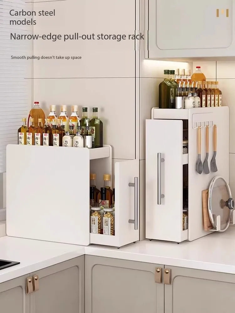 New Pull-out Multifunctional Multi-layer Storage Shelf for Seasoning Products Kitchen Narrow Table Supplies Storage Rack