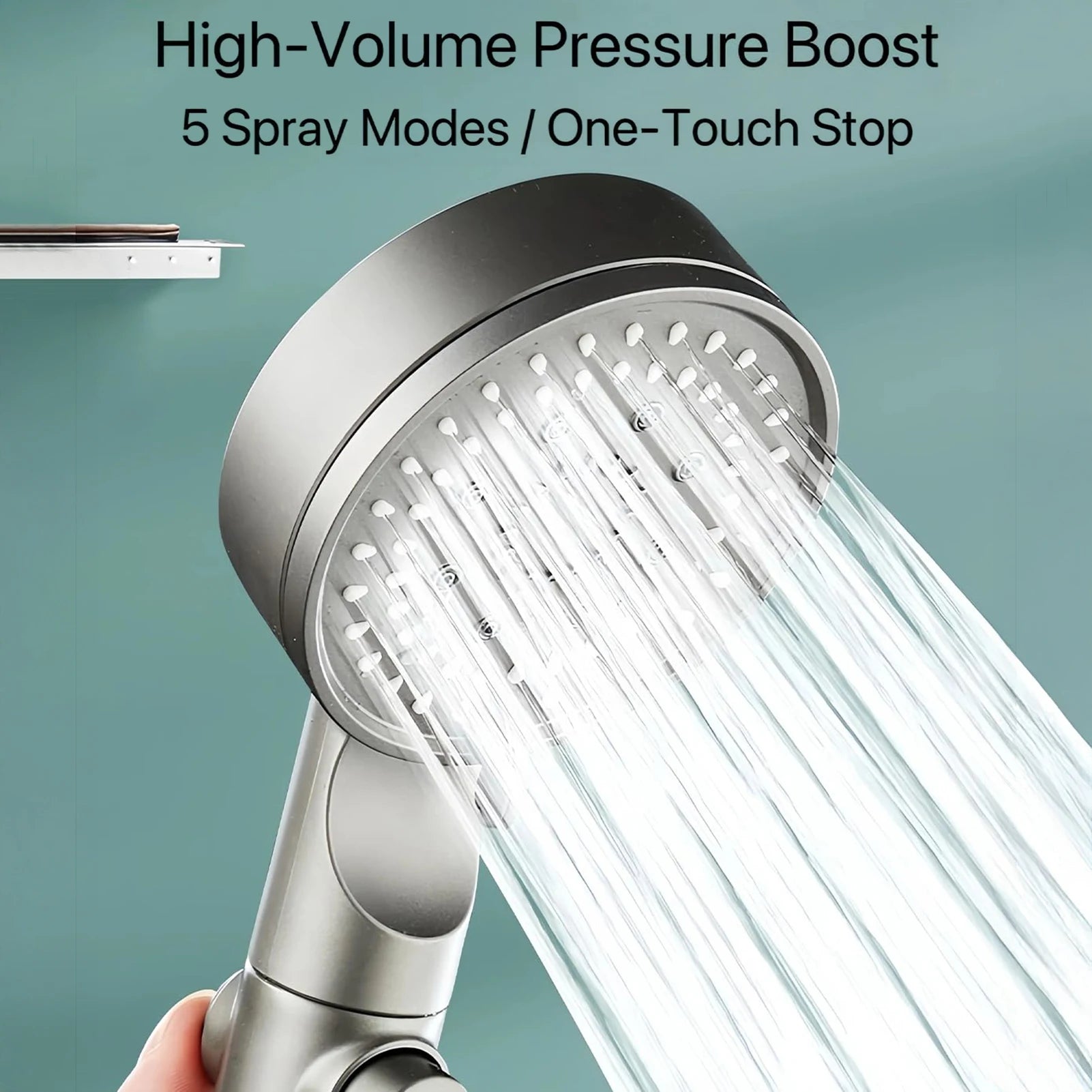 Pressurize Shower Head Durable Stainless Steel Showerhead Set Adjustable Water Pressure Shower Faucet Bathroom Accessories