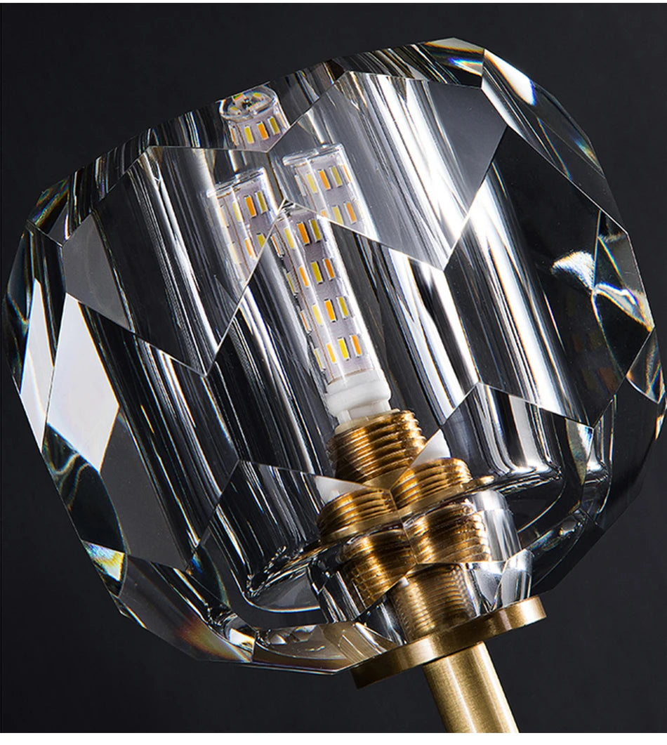 Modern Crystal wall lamp Luxury Living room bedroom lounge interior stairs wall lamp side lights Rose gold Copper wall light