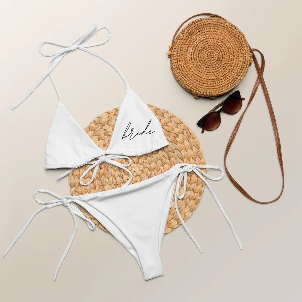 2026 New Y2K Summer American Retro Text Printed Hot Girl Hanging Neck Strap Bikini Street Trend Simple Leisure Beach Vacation