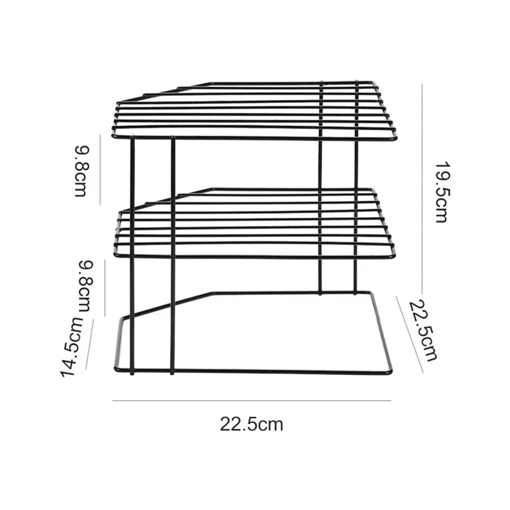 Kitchen Storage Corner Shelf Seasoning Pot Bowl Dish Glasses Countertop Organizer Rack 3 Tier Removable Cosmetic Makeup Holder