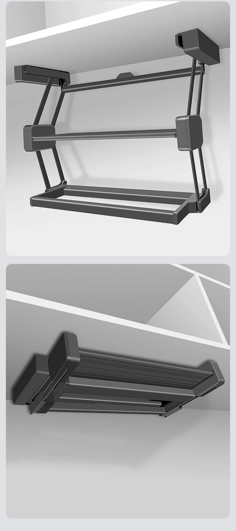 Kitchen Cabinet Lift Basket Storage Rack Condiment Dishes Pull-down Folding Kitchen Creative Home Organizer Holders Accessories