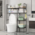 2/3 Tier Bathroom Storage Cabinet - Space-Saving, Over-The-Toilet Storage Shelf, Easy to Assemble, Suitable for Bathroom Essentials with Rust-Proof Metal Frame and Plastic Dividers, Ideal for Storing Toiletries, Towels, and D