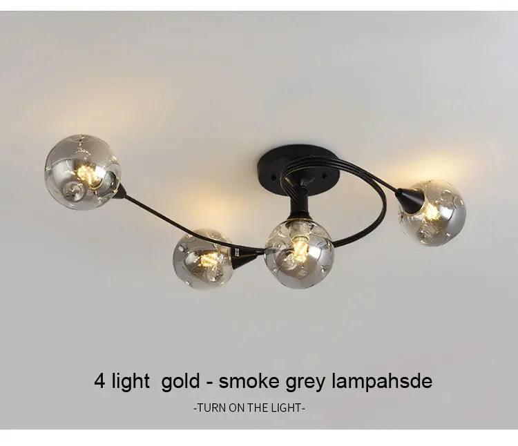 2025 Modern Led Ceiling Chandelier Nordic Glass Lamp Bedroom Kitchen Living Room Dining Room Decoration Home Ceiling Light Fixtu