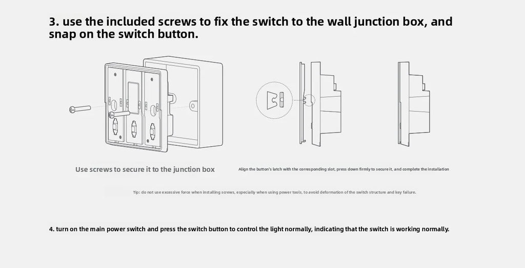 Xiaomi Smart Wall Switch Single Double Triple Key Dual Control Live&Neutral Line Work for Smart Light Mi home App