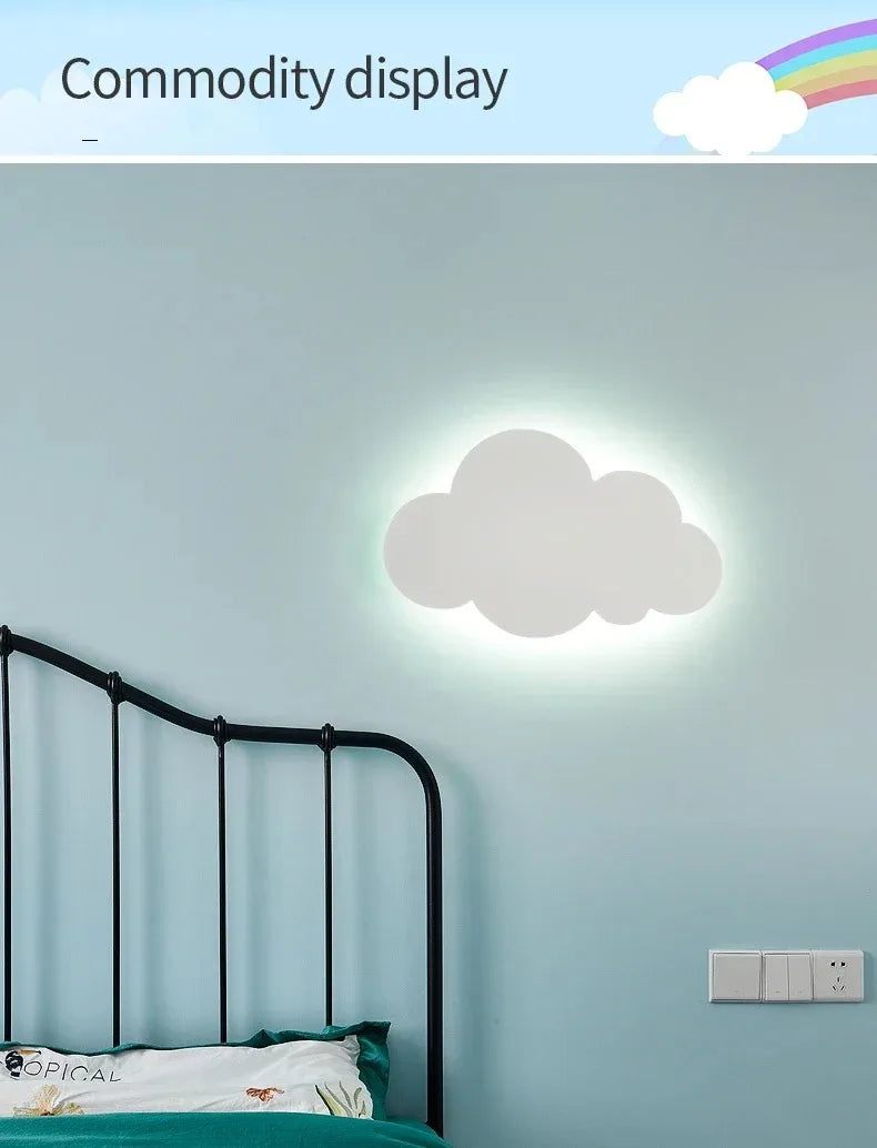 LED Cloud Wall Lamp Touch Control Dimmable Modern Wall Light for Kids Children's Bedroom Living Room Decor 220v