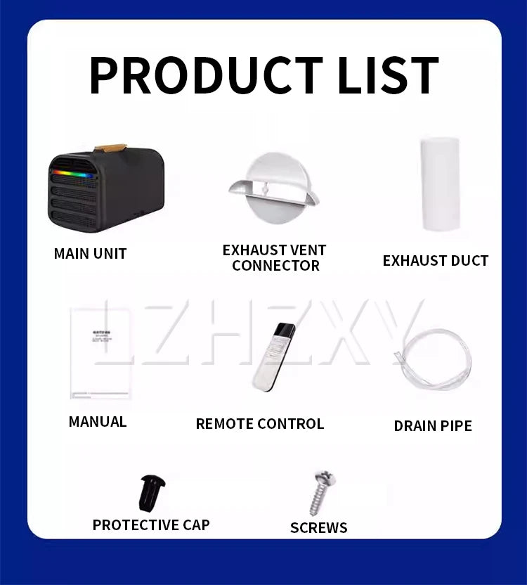 220V Portable Car Air Conditioner for Outdoor Camping Compact Compressor-Integrated Portable Car Cooler No Installation Requi