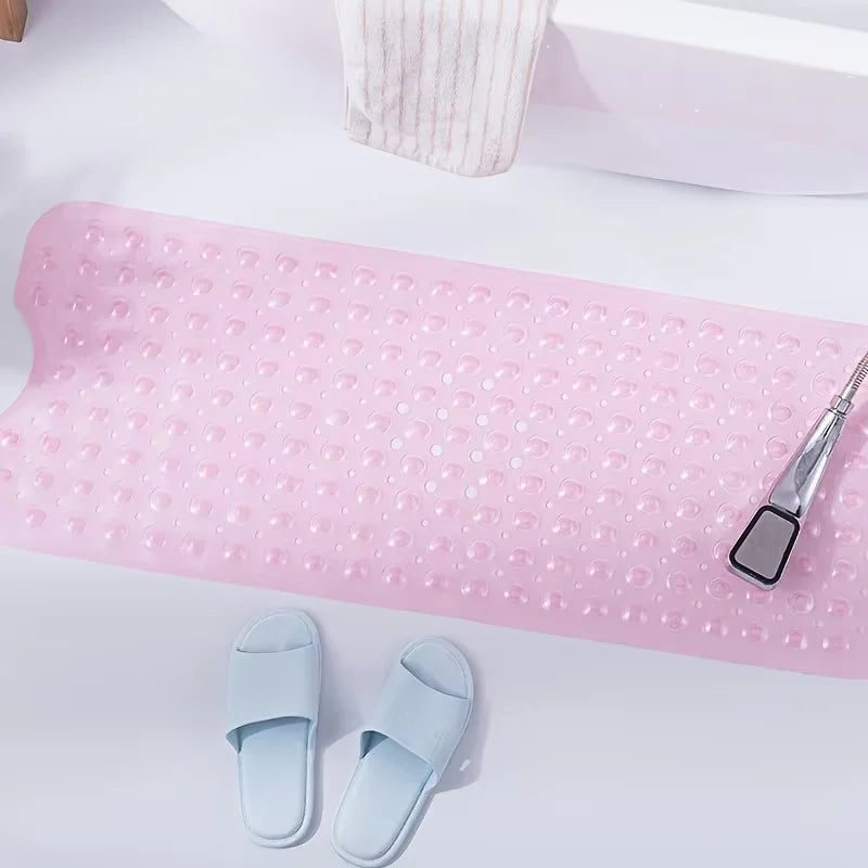 1Pc non-slip shower mat bathtub mat with drain holes and suction cups machine washable household bathroom shower carpet bathroom