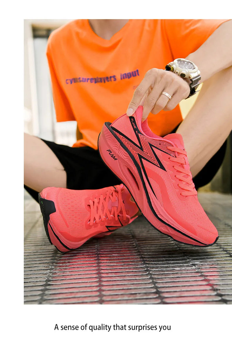 Carbon Plate Air Cushion Men Sports Running Shoes Marathon Breathable Lightweight Women's Comfortable Athletic Nonskid Sneakers