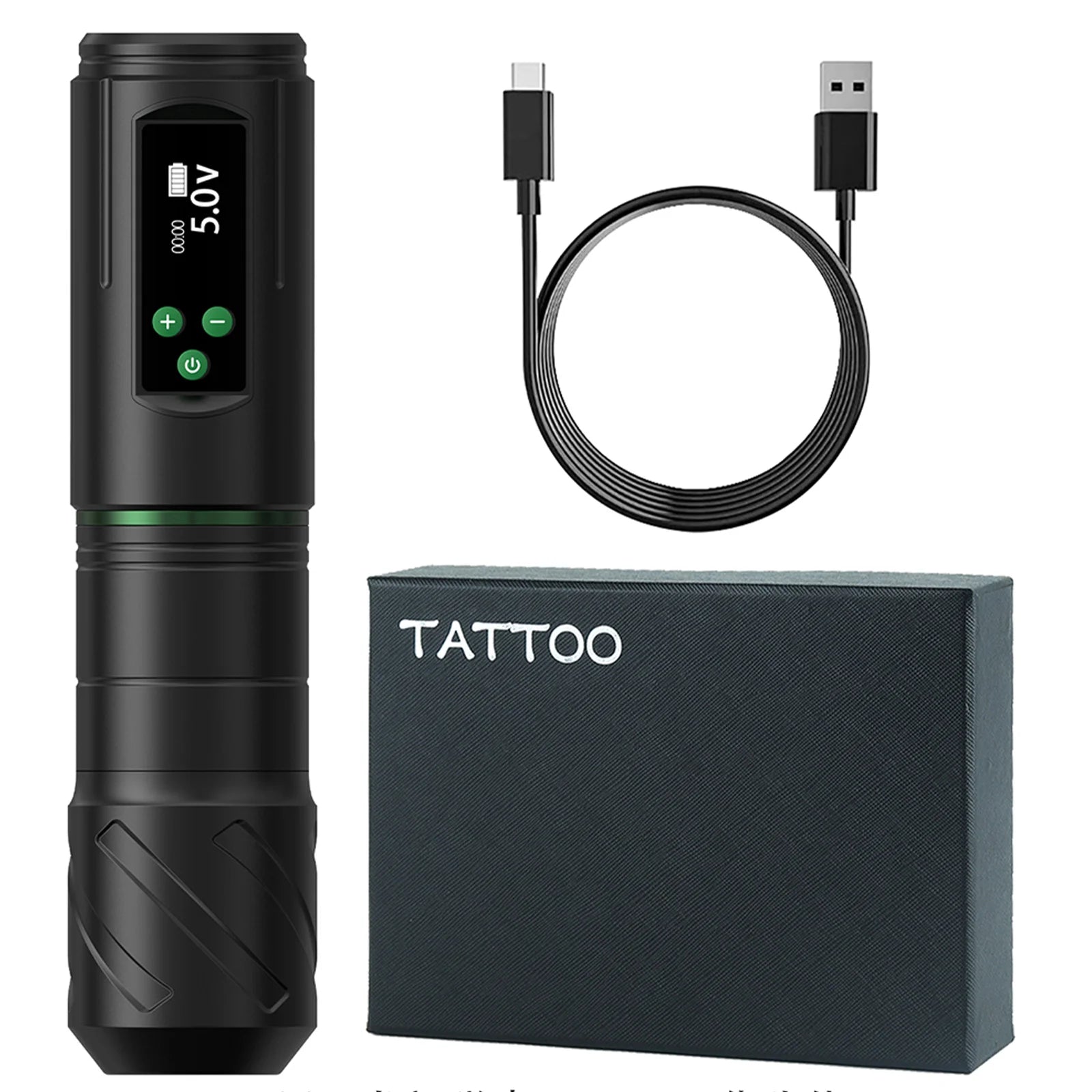 Kiss of Dragon Professional Wireless Tattoo Machine Pen 3.5mm Stroke OLED Display 1600mAh Battery For Tattoo Artists Beginners