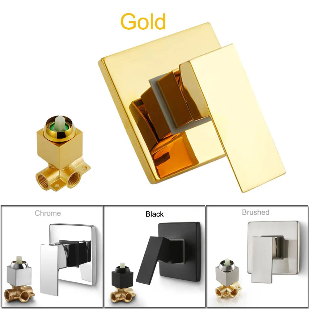 SKOWLL Shower Mixer Valve Shower Faucet Brass Bathroom Hot Cold Bath Mixer Valve Wall Mounted Water Tap Torneira Chuveiro
