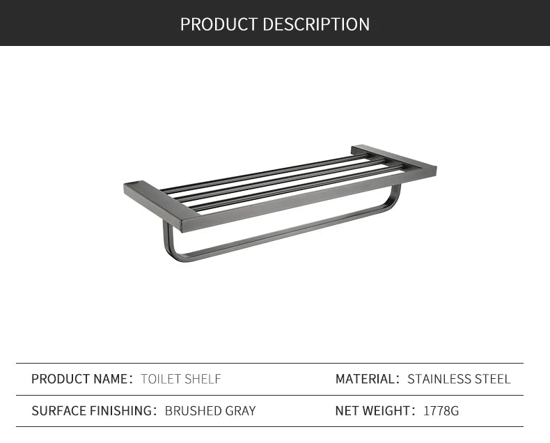 SANLUOIS High Quality SUS 304 Stainless Steel Bathroom Accessories Wall Monted Toilet Showerroom Towel Rack Bathroom Set
