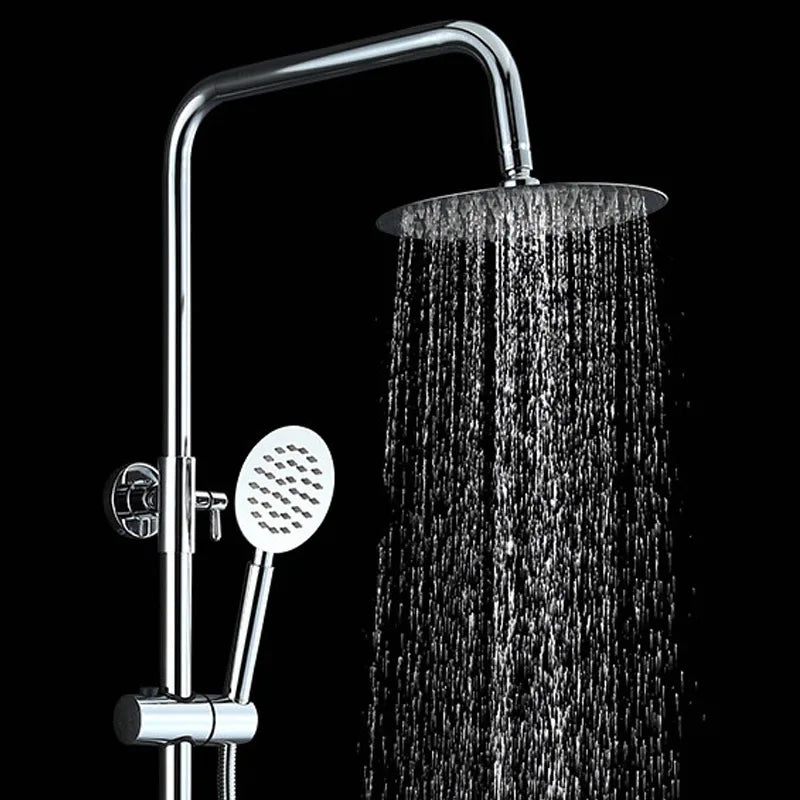 . 1 Set Bathroom Rainfall Shower Faucet Set Mixer Tap With Hand Sprayer Wall Mounted Chrome Copper YT-5335
