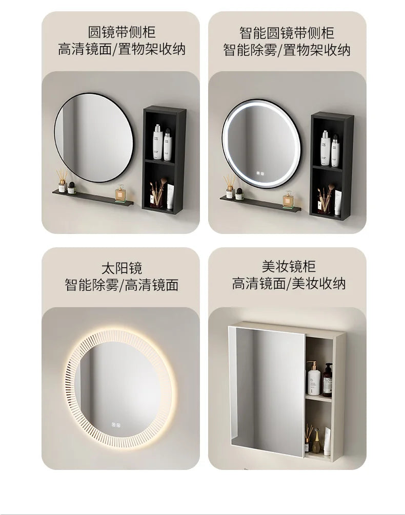 Wall Basin Bathroom Cabinet Set Sink Mirrors Shelves Bathroom Cabinets Storage Organizer Mobile Bagno House Accessories