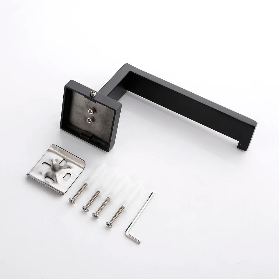 Matte Black Bathroom Hardware 304 Stainless Steel Towel Rack Toilet Paper Holder Liquid Soap Holder Towel Bar Toilet Accessories