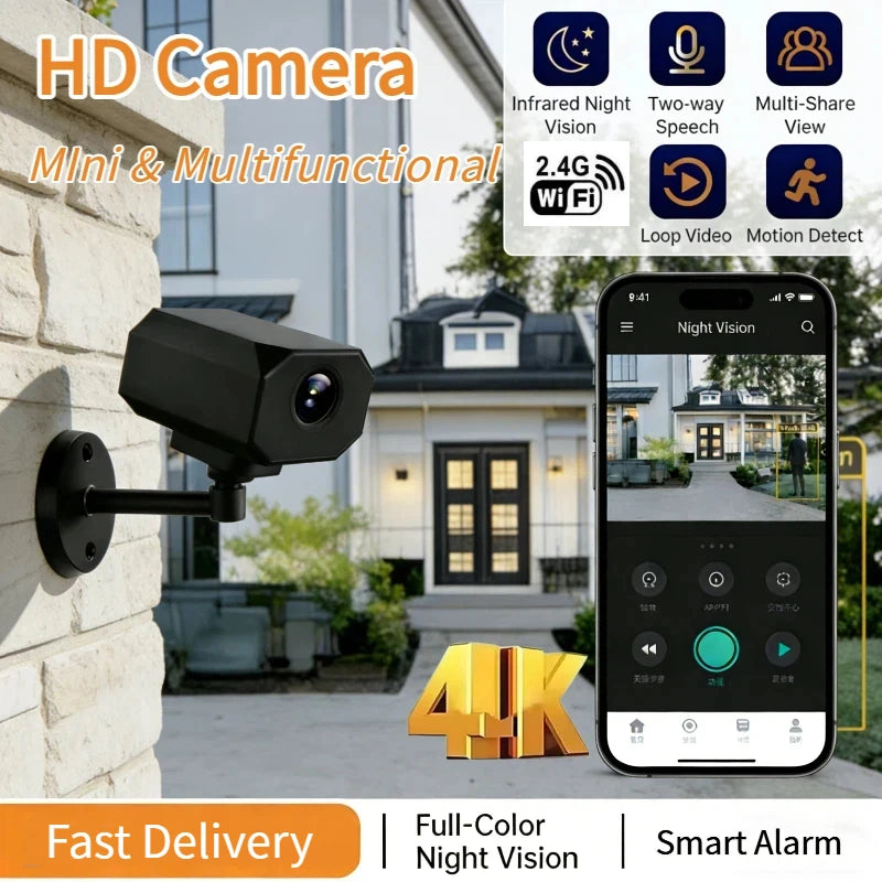 4K WiFi Security Camera Indoor Wireless Mini Home IP Camera APP Remote Monitor Night Vision Motion Detection 2 Way Audio 2026