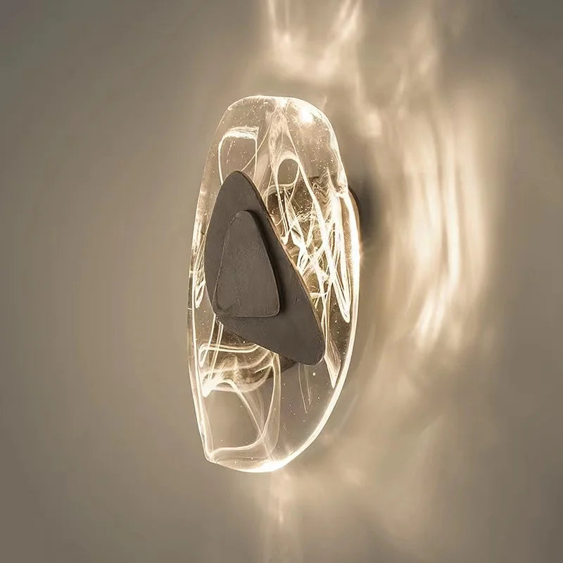 Nordic Modern Light Luxury Marble Wall Lamp Bedroom Background Led Lighting Decoration Creativity Mirror Aisle Sconce Indoor