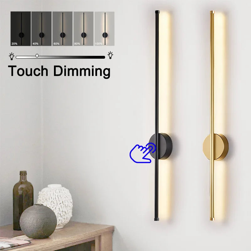 Indoor Touch Switch Dimmable LED Wall Lamps for TV Background Hardwired Long Press Dimming LED Wall Lights Wall Sconce Bedroom