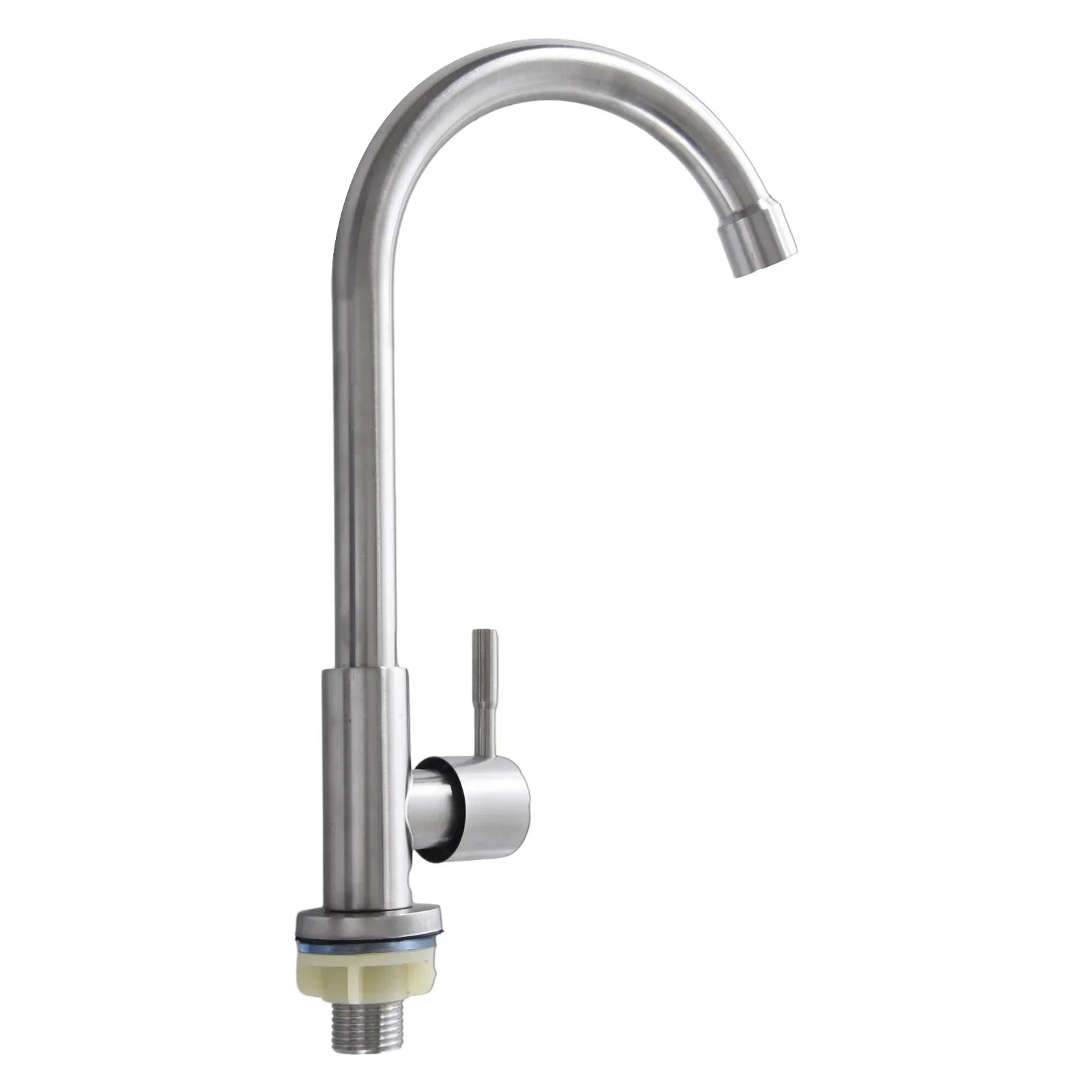 Kitchen Faucet Stainless Steel -=-Water Tap Single Cold Free Rotation Deck Mounted =-Single Lever Bathroom Kitchen Sink Faucet