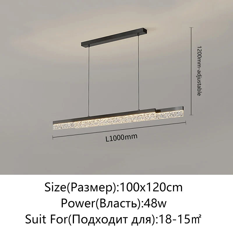 Modern Light Creative Bar Counter Strip Designer Lamps LED Pendant Light For Dining Table Kitchen Chandelier Adjust Function