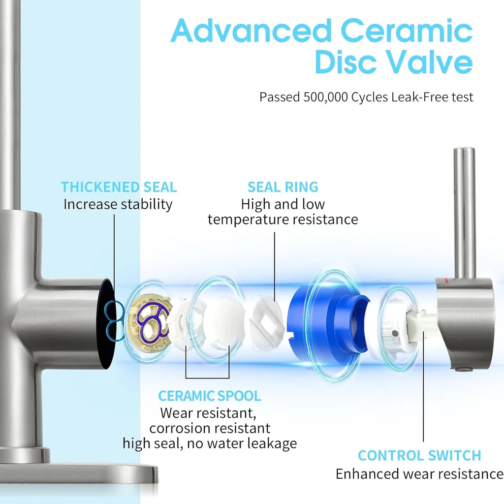 Bathroom Basin Faucet 304 Stainless Steel Hot Cold Wash Mixer Crane Tap 360 Rotation Sink Faucets Single Lever Tap For Bathroom