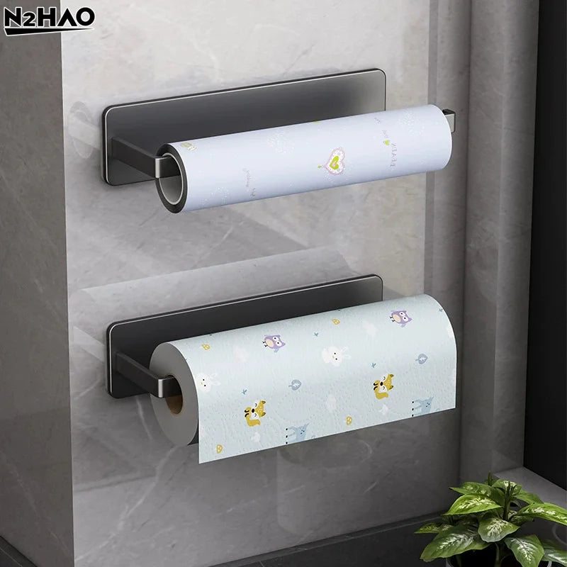 Kitchen Paper Holder, Wall-mounted Refrigerator Magnetic Paper Towel Holder, Side Cabinet For Storing Items, Non-drilling Fresh