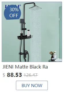 JIENI 8 Inch Brushed Gold Rainfall Shower Faucet Sets Wall Mounted Bathroom Round & Square Head 2 Handles Control Mixer Shower