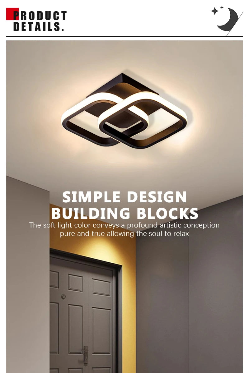 Modern LED Ceiling Light Creative Dimmable Ceiling Lamp Indoor Lighting Bedroom Corridor Balcony Aisle Office Home Decor Light
