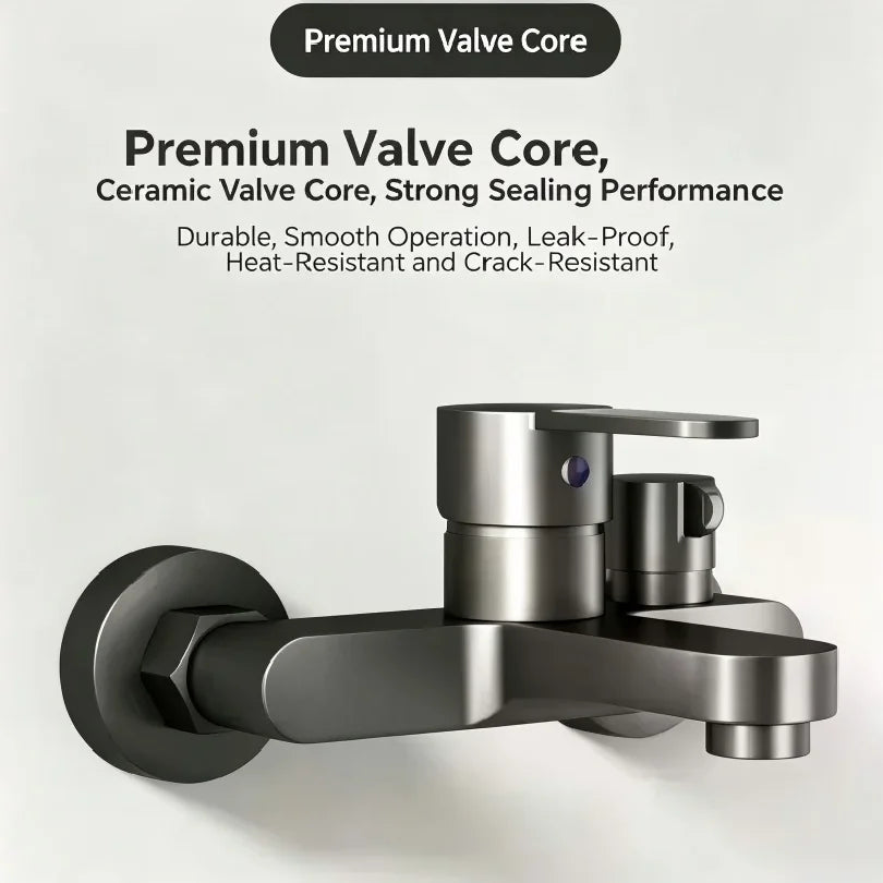 Thermostatic Shower Mixer Valve 3-Way Diverter Universal Wall Mounted Bathroom Bath Shower Faucet Set Zinc Alloy Anti-Scald Temp