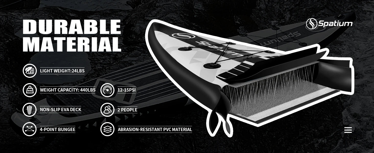 Spatium Inflatable Paddle Board Touring Portable Water Sports Air Inflatable Anti-Skid Surfing Board Equipped With Backpack